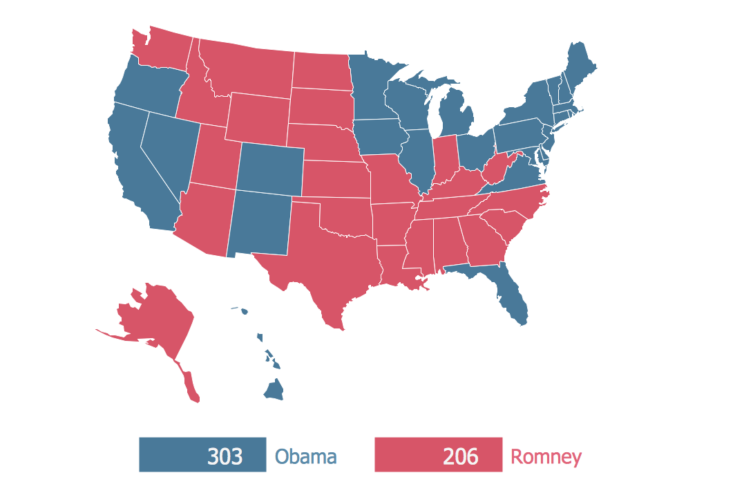 Continent Map — 2012 US Presidential Election Results