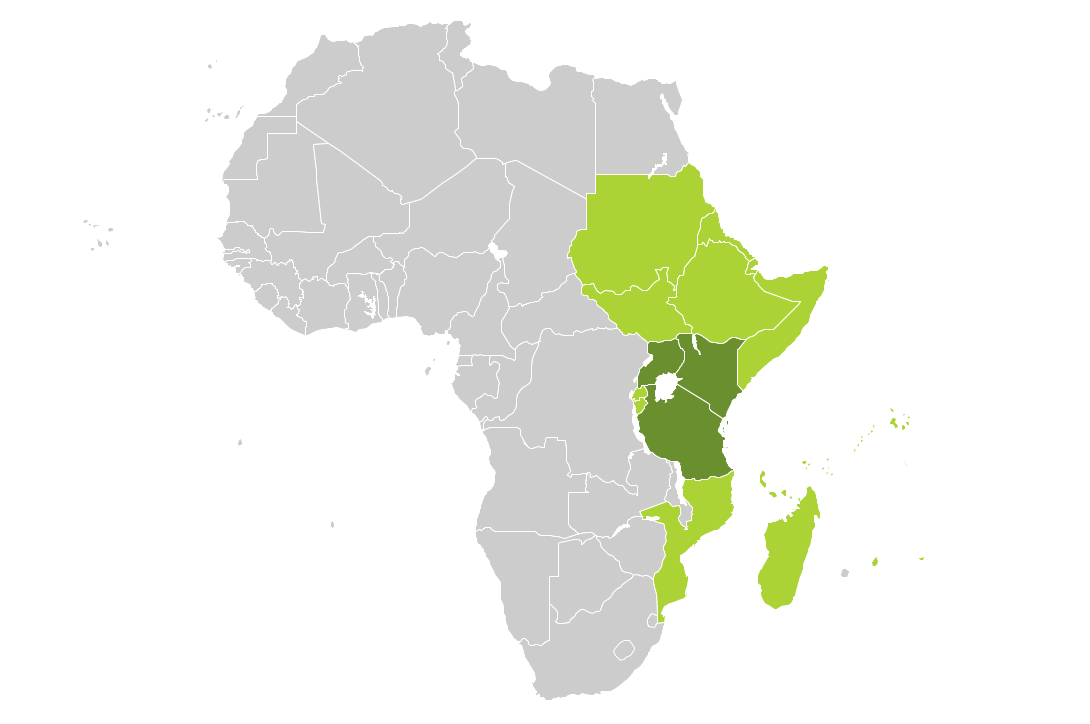 Continent Map — East Africa Countries