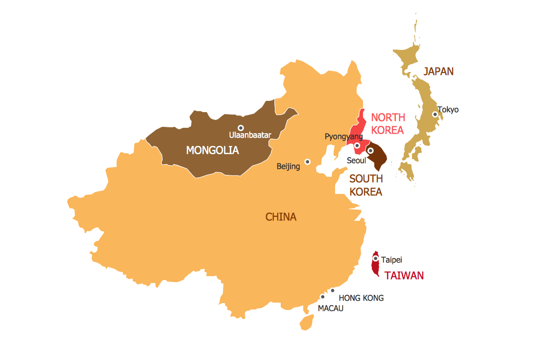 Continent Map — East Asia Map