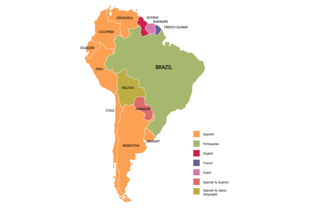 Continent Map — Languages of South America