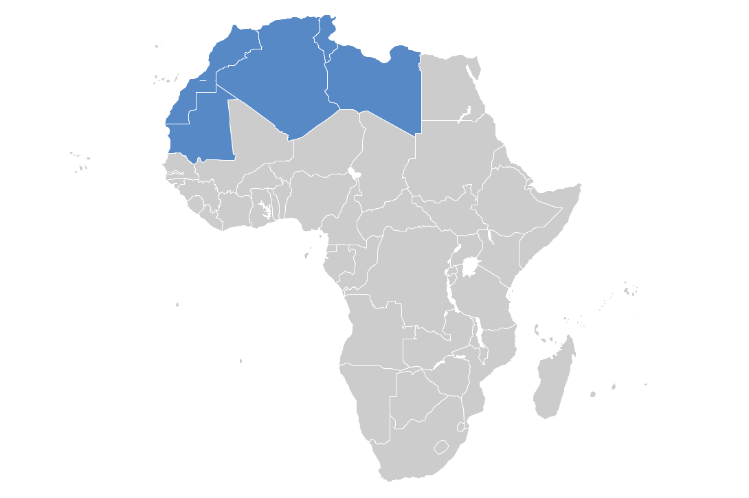 Continent Map — Maghreb Countries Map