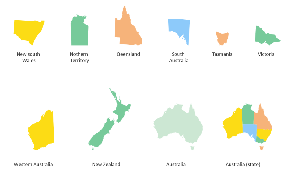 Continent Maps - Design Element Australia