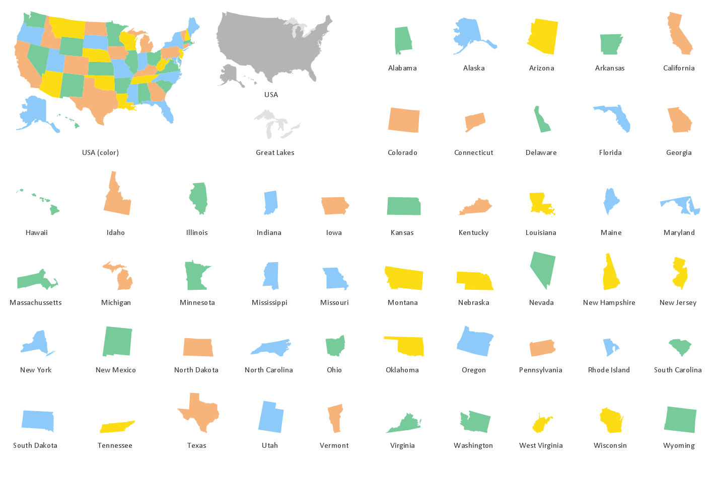 continent maps solution conceptdrawcom