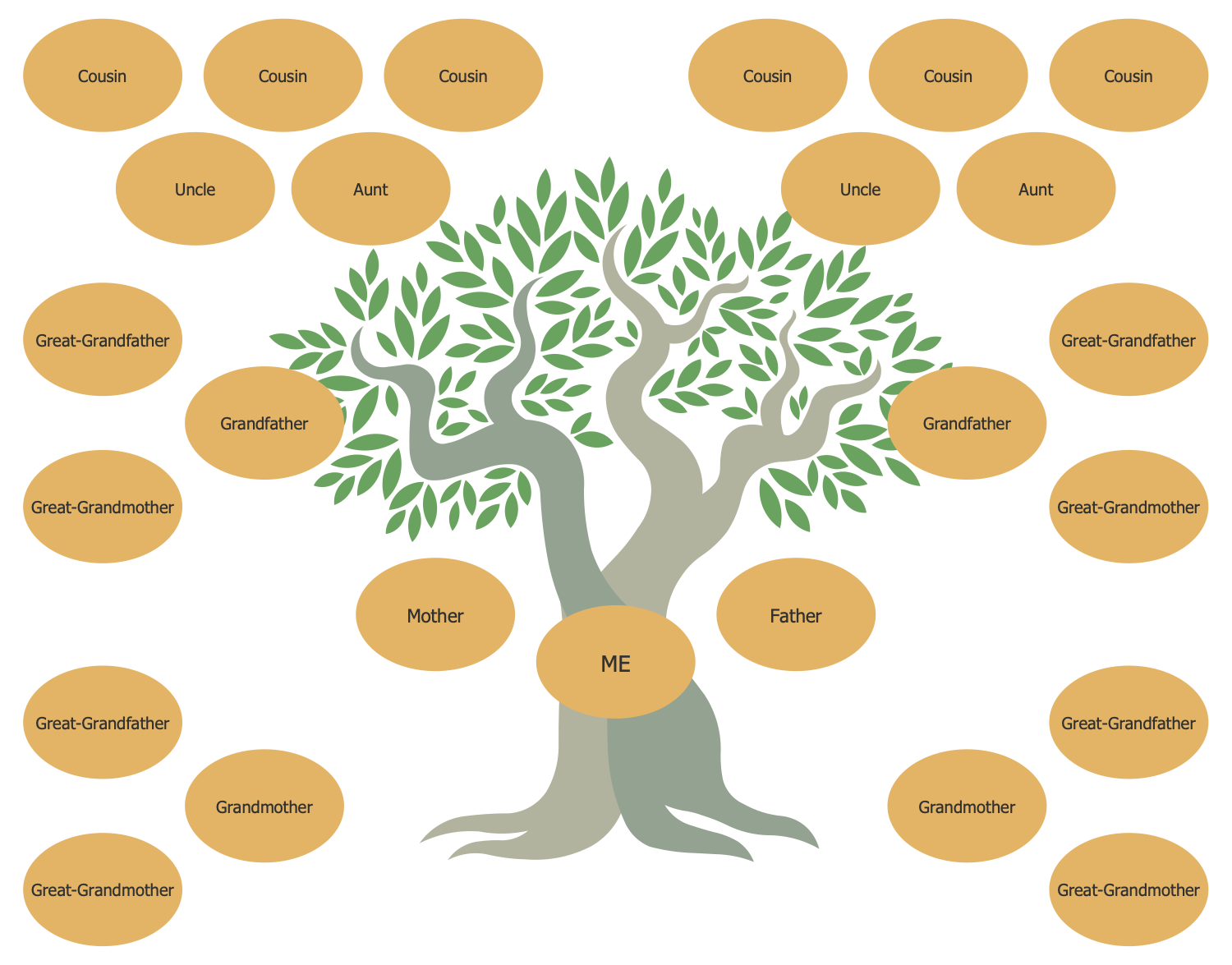 family tree template with siblings and cousins
