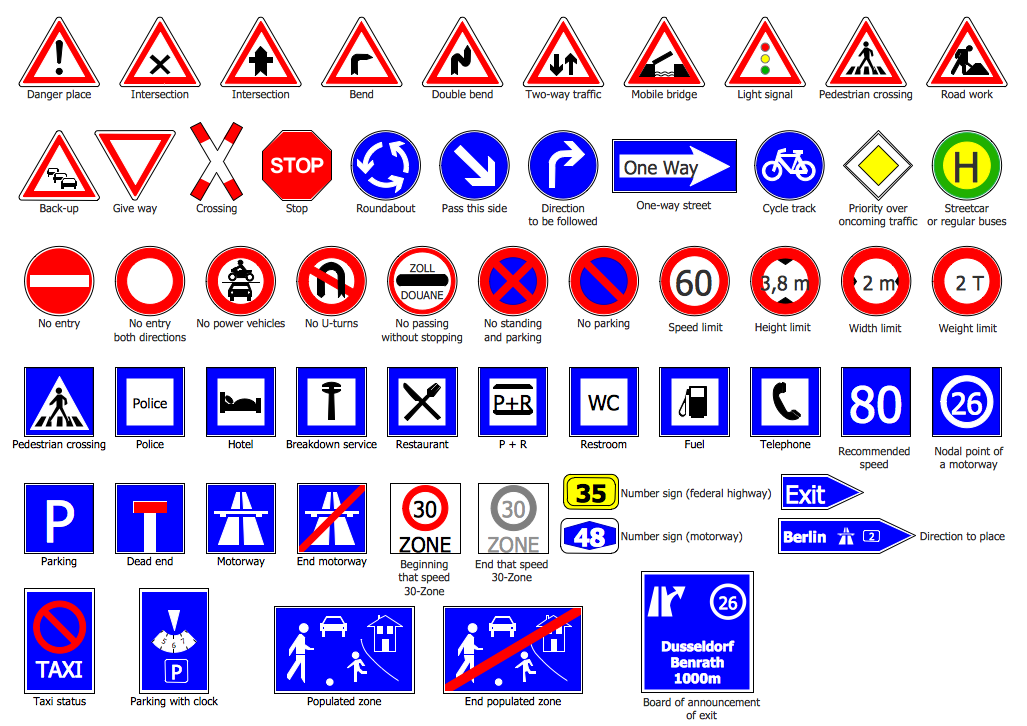 Directional Maps Design Elements Road Signs 