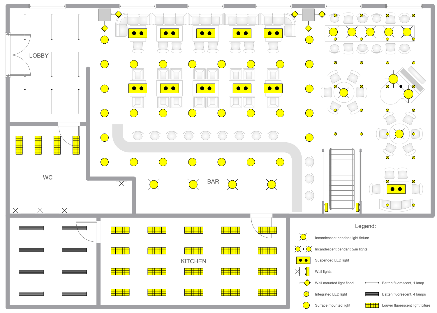 Restaurant Lighting Plan