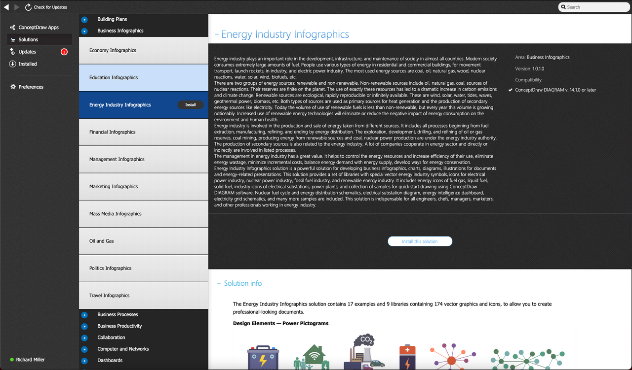 Energy Industry Infographics solution - Install