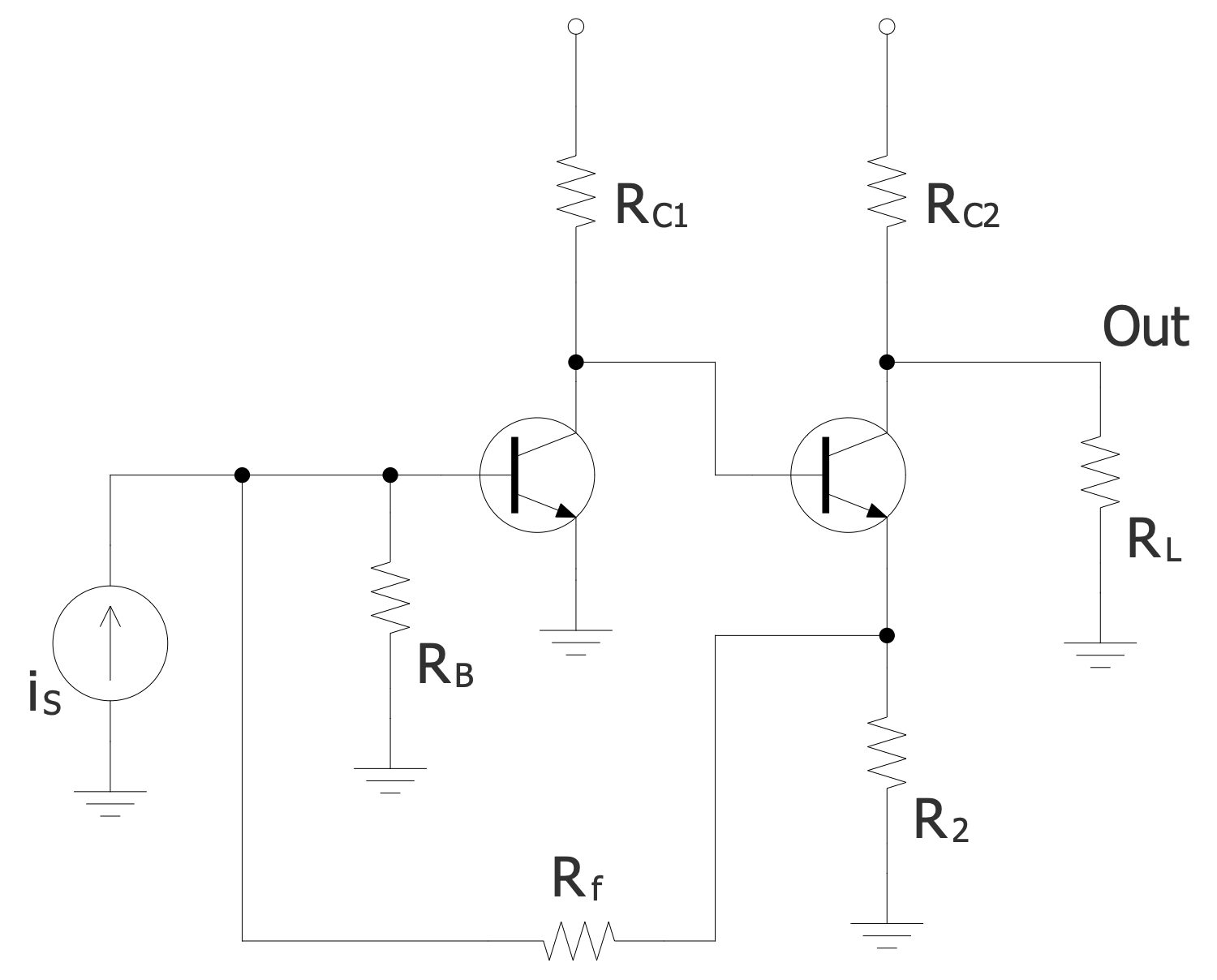 Two Transistor Feedback Amplifier