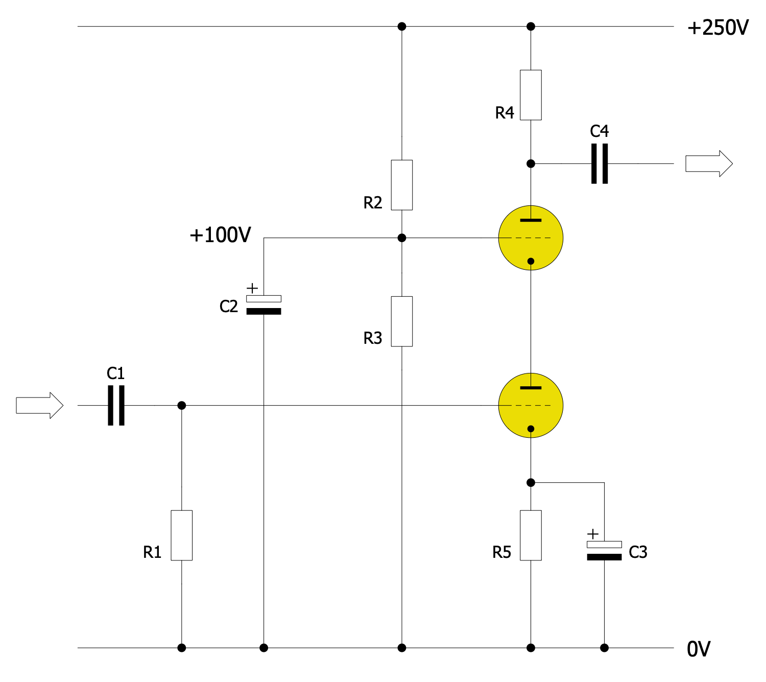 Audio Triode Cascode Circuit