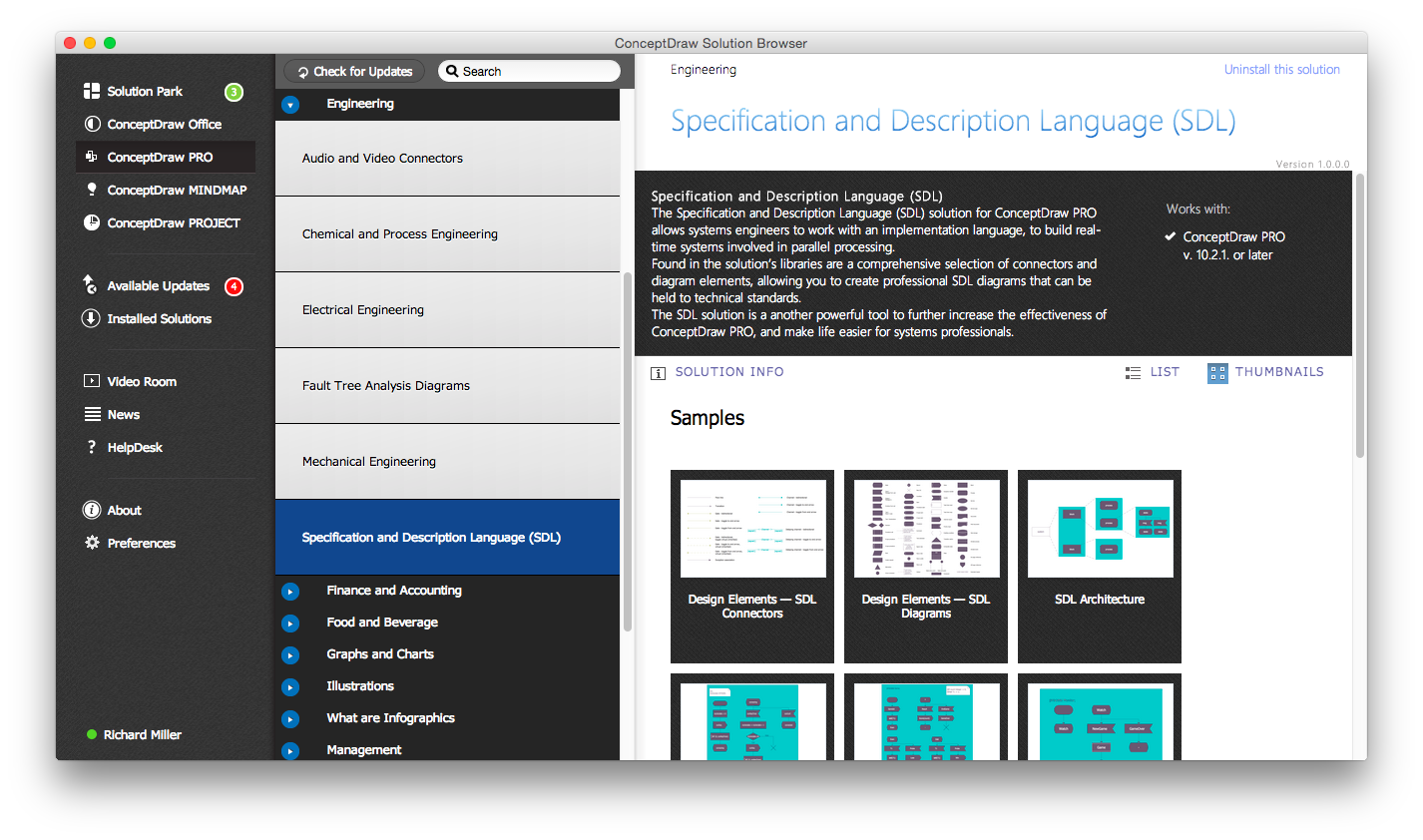 Specification and Description Language (SDL) Solution | ConceptDraw.com