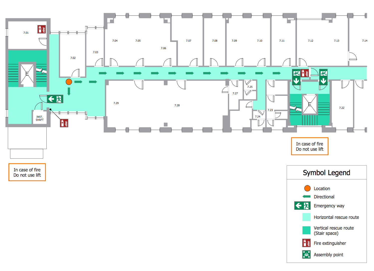 Escape and Rescue Route Floor Plan