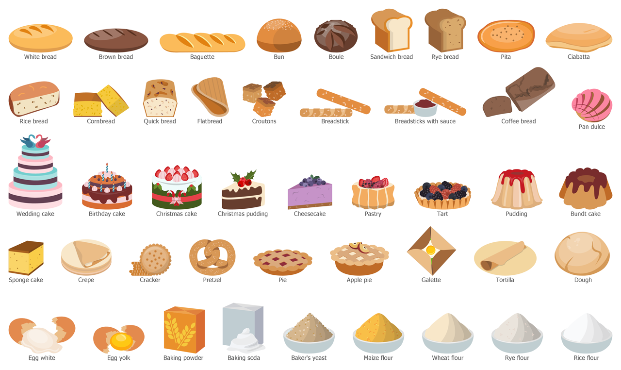 Food and Beverage Cooking Recipes Design Elements Bread and Baking73