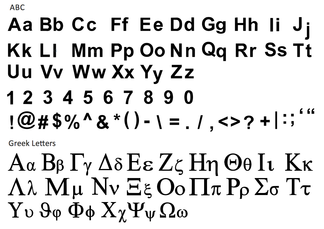 Design Elements — ABC and Greek Letters