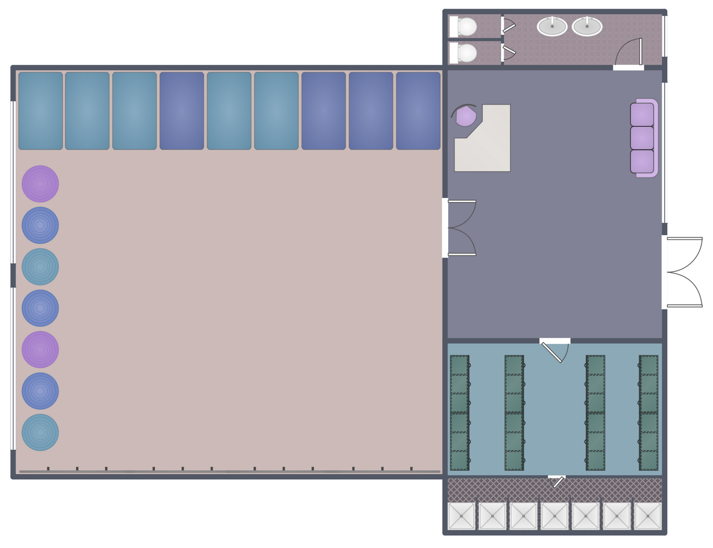 Lifetime Fitness Floor Plan  Gym  and Spa Area Plans  Solution ConceptDraw com