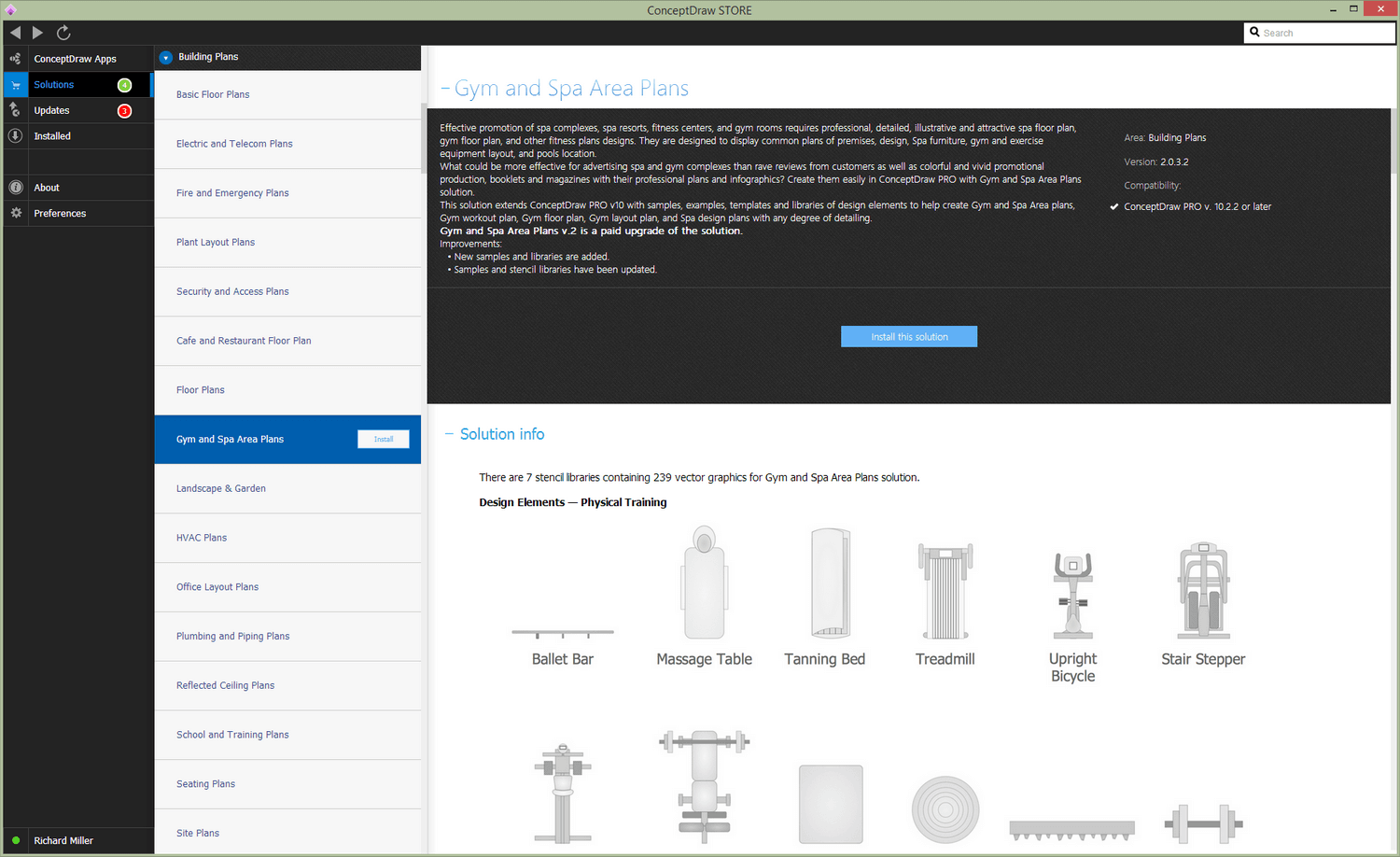 Gym and Spa Area Plans Solution - Install