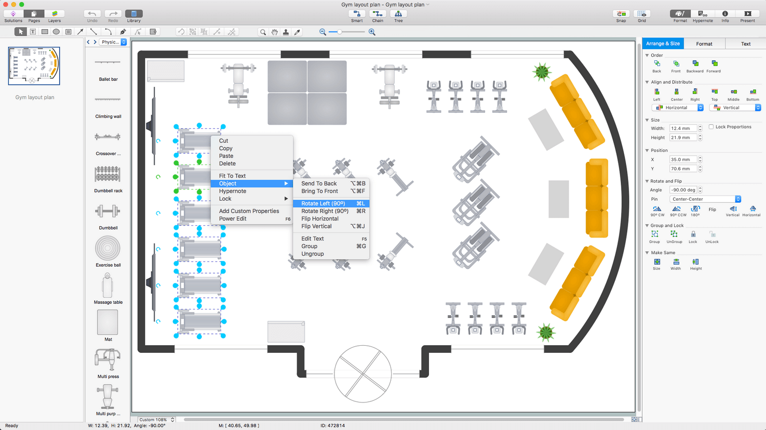 Gym and Spa Area Plans Solution for Apple macOS