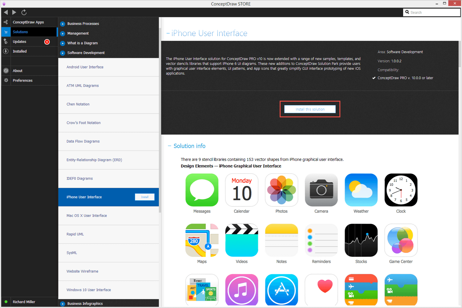 inside diagram iphone iPhone Interface Solution  ConceptDraw.com User