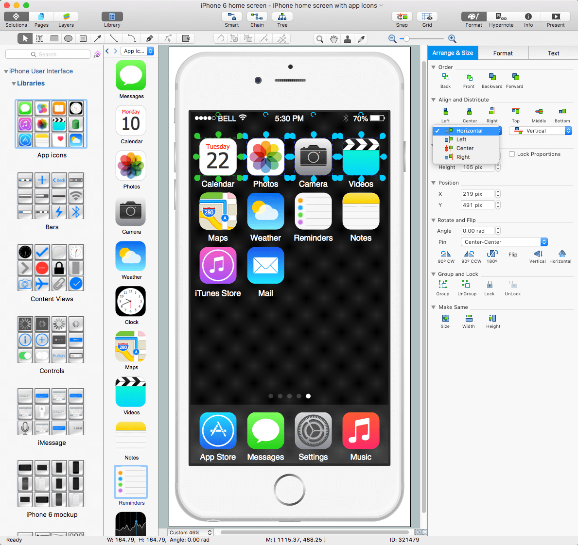 diagram iphone inside Interface User ConceptDraw.com Solution iPhone