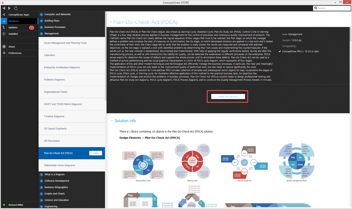 Plan-Do-Check-Act (PDCA) solution - Install