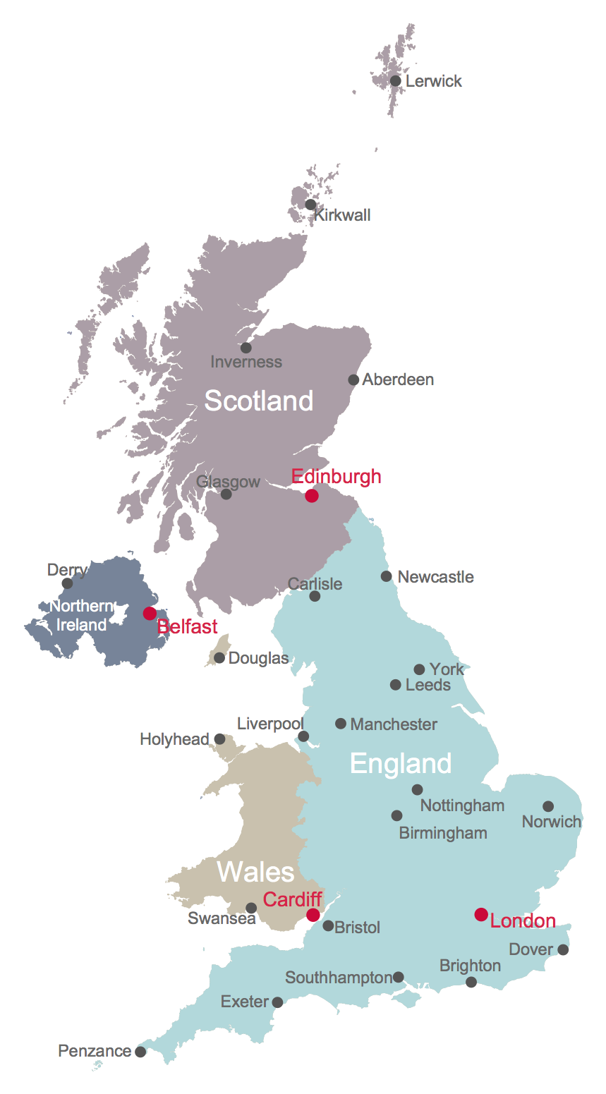 Map UK Solution ConceptDraw.com