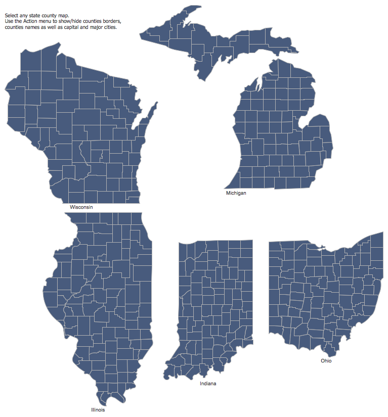 Design Elements — Map of US East North Central