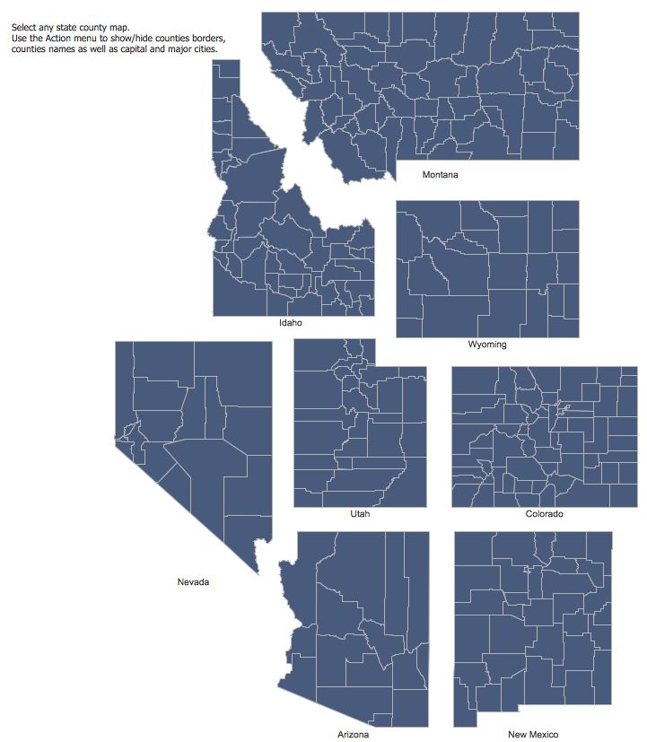 Design Elements — Map of US Mountain