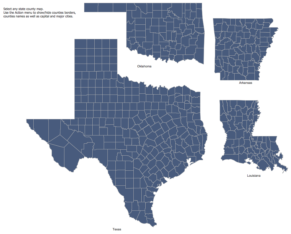 Design Elements — Map of US West South Central