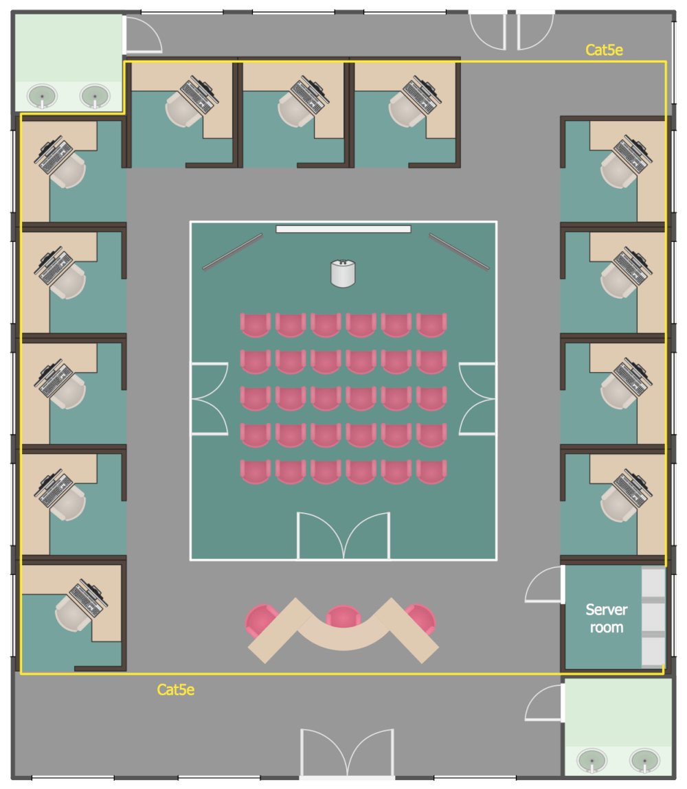 Ground Floor Office LAN Plan