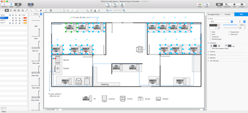 Office Floor Plan Layout And Network Cabling | Viewfloor.co