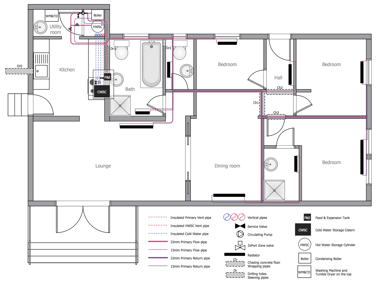  Plumbing and Piping Plans Solution ConceptDraw com