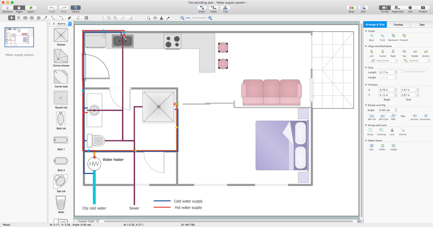 Plumbing and Piping Plans Solution for Apple macOS