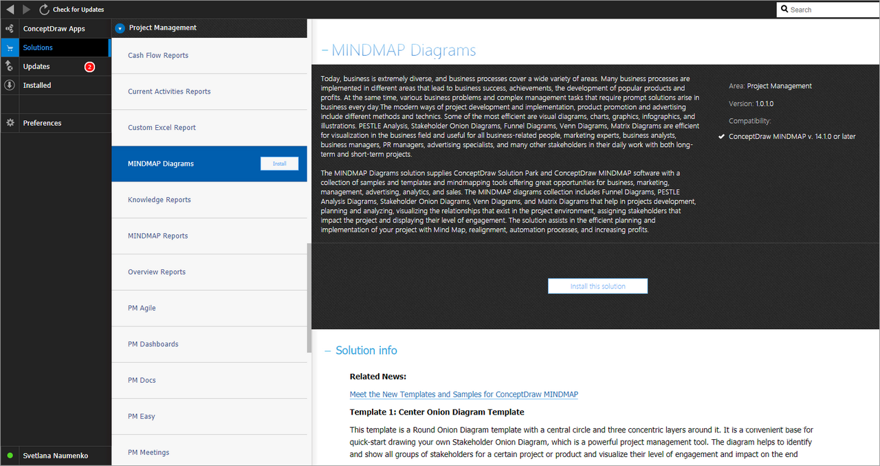 MindMap Diagrams solution - Install