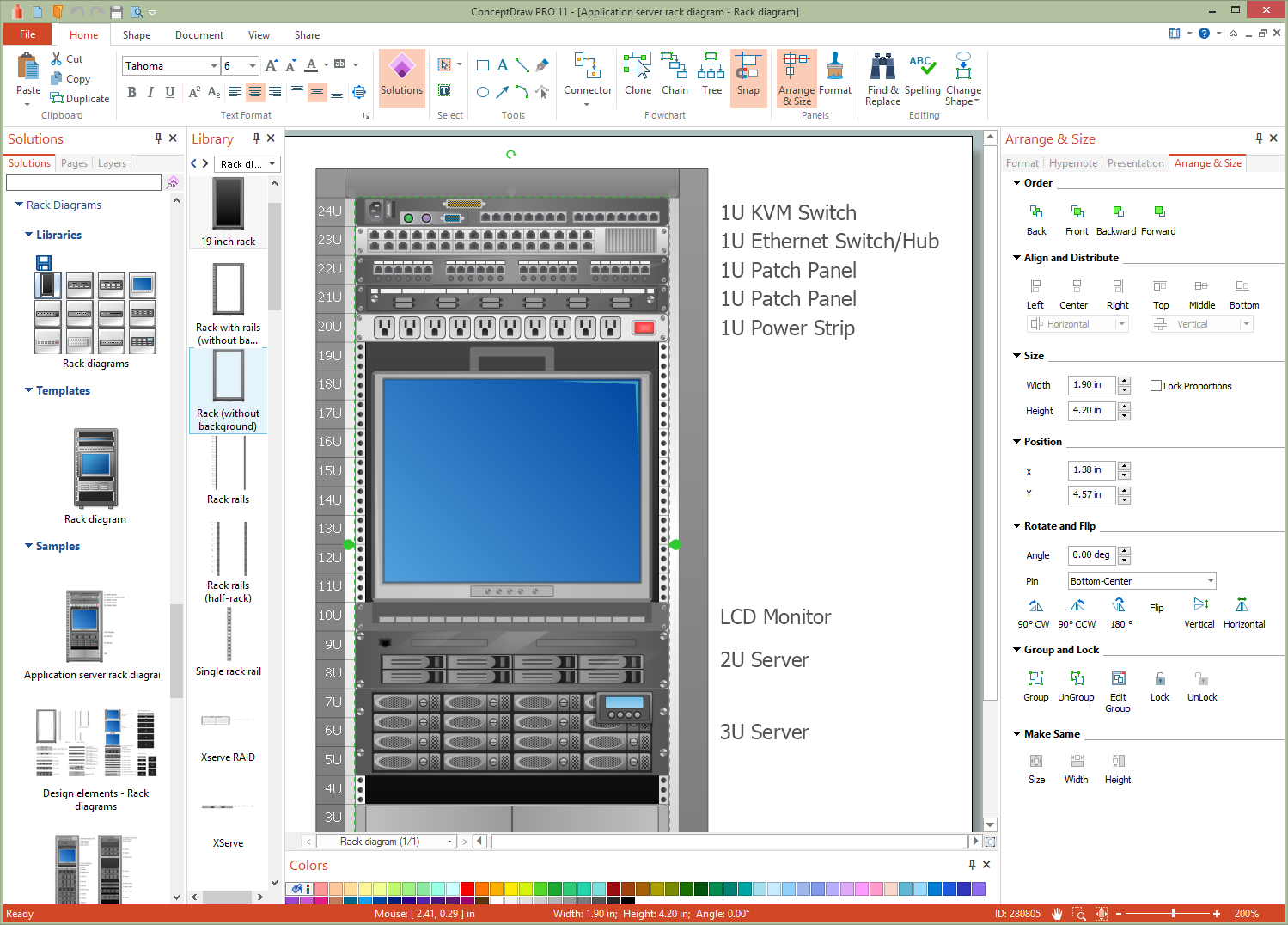 Rack Diagrams Solution for  Microsoft Windows