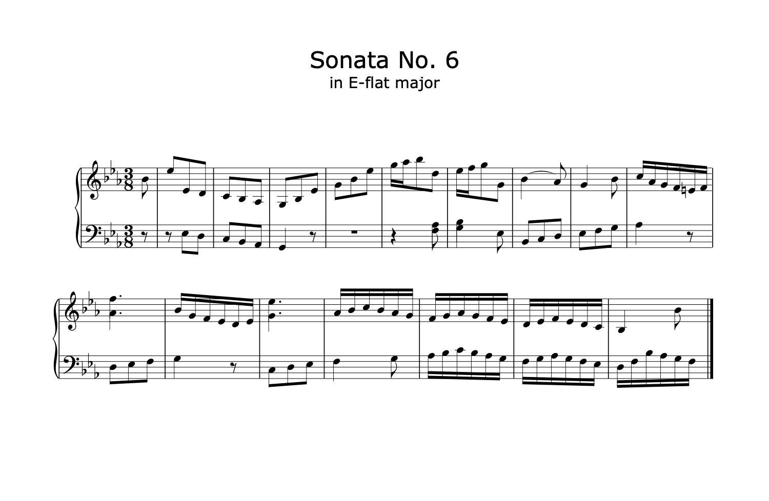 Sonata No.6 in E Flat Major (JCF Bach)