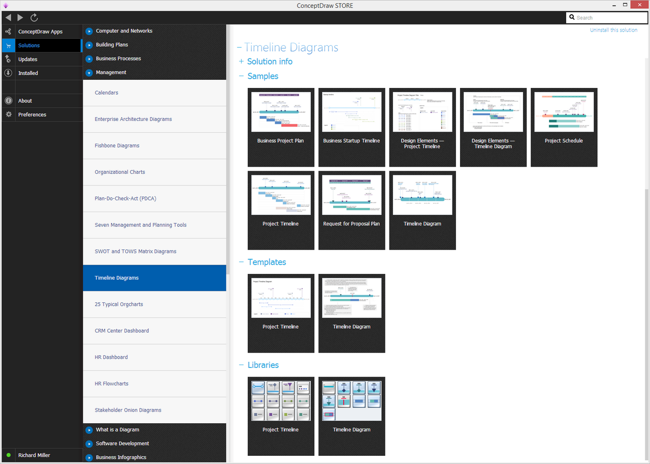 Timeline Diagrams solution - Start Using