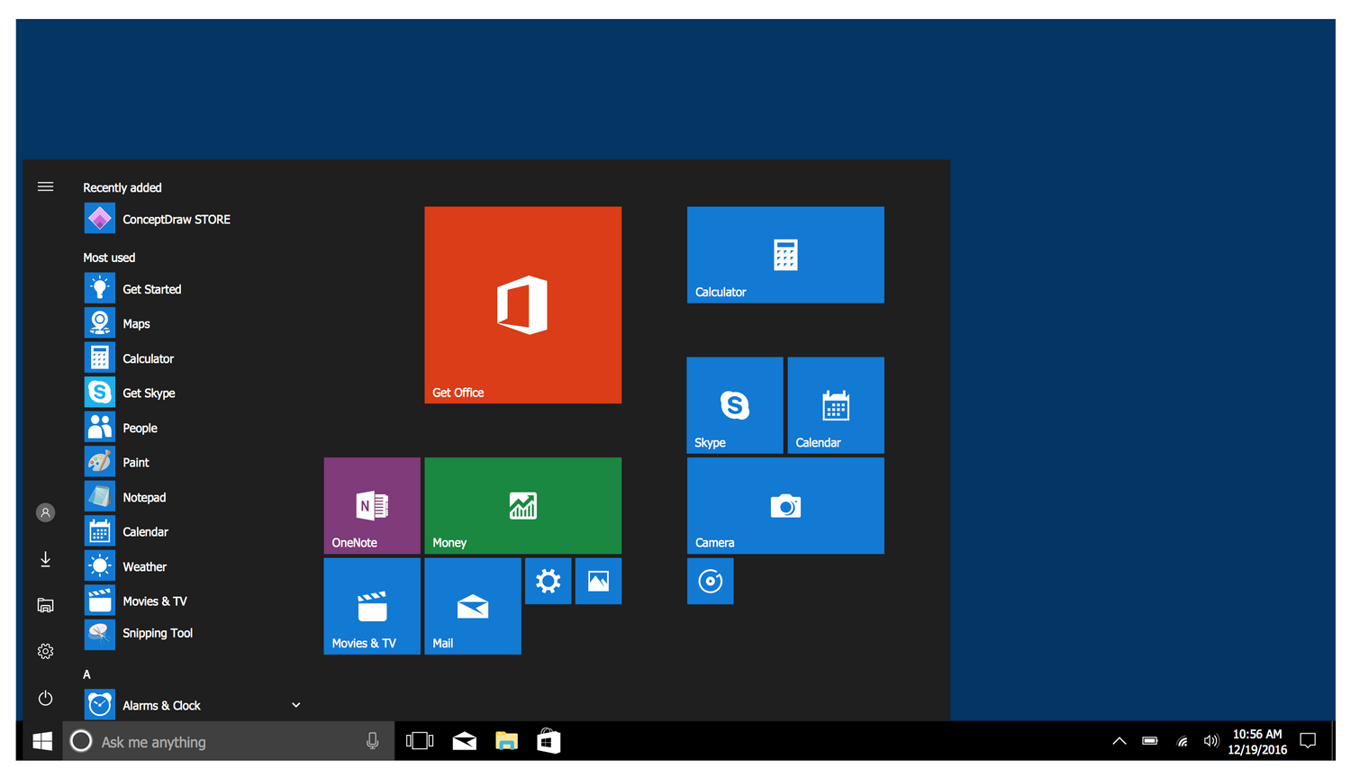 Windows 10 User Interface Solution | ConceptDraw.com